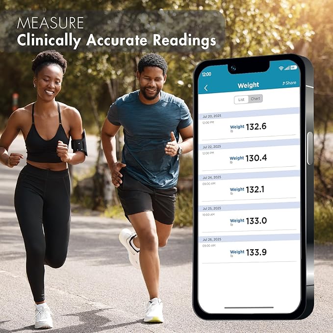 Trackstar Digital Weight Scale | 440 lb Weight Capacity | Trackstar Monitoring App | Bluetooth iOS & Android Compatible | Measure, Track, and Share Results