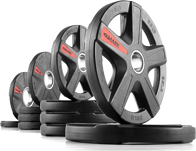 XMARK TEXAS STAR Olympic Weights Set for Home Gym - Weight Plates for Barbells, Weightlifting & Strength Training Equipment