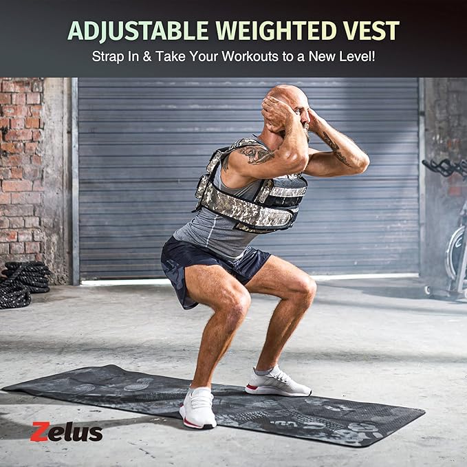 ZELUS Weighted Vest, 20lb/23lb/30lb/45lb/60lb Vest Adjustable Weights for Exercise, Weight Vest for Men, Workout Vest for Home Workouts Cardio Strength Training Weight Loss