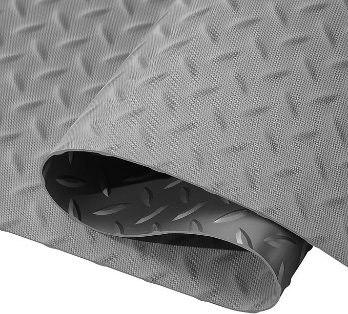 VEVOR Garage Floor Mat, 19 x 4.9 FT PVC Garage Flooring Roll, Non-Slip Diamond Texture, 93.65 sq.ft Covering Space, Garage Mats for Under Cars, for Gyms Boats Car Trailer, Gray