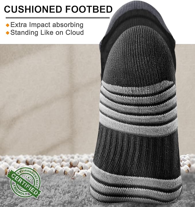 BULLIANT Men Running Socks,Active Ankle Socks No Show For Men With Cushioned Footbed Arch Support Breathable Wicking