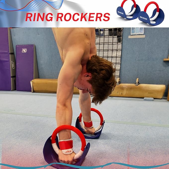 Ring Rockers Gymnastic Rings with Bearings Rotating Calisthenics Rings for Home Gym and Crossfit Smooth Grip Joint Safe Workout Equipment for Muscle Ups Pull Ups and Dips