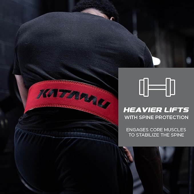 Katamu Premium 13mm Leather Weightlifting Belt - For Powerlifting, Weightlifting and Squat Lifting - Katamu Lever Belts