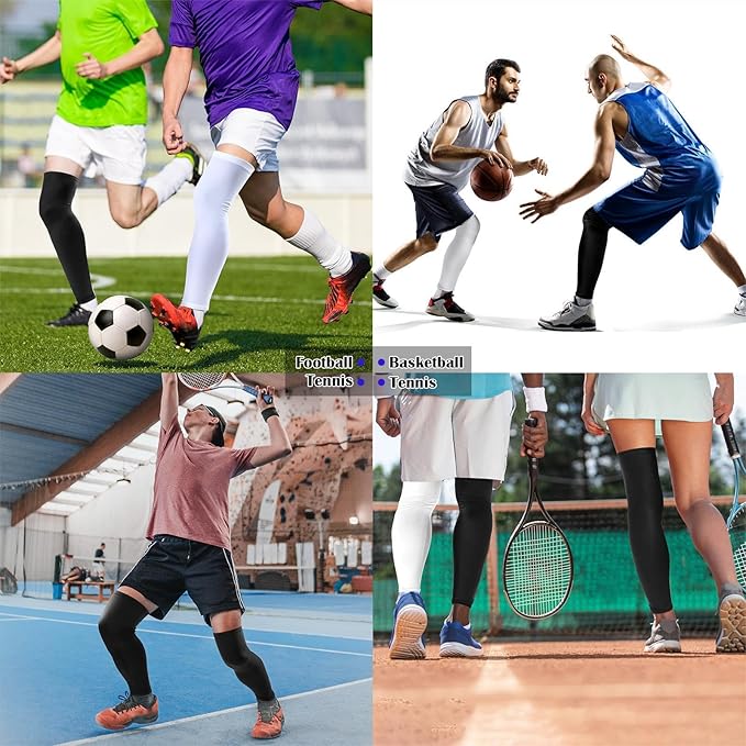 Skylety Leg Sleeves Compression Long Knee Sleeve UV Protect for Men Women Sport Basketball Football