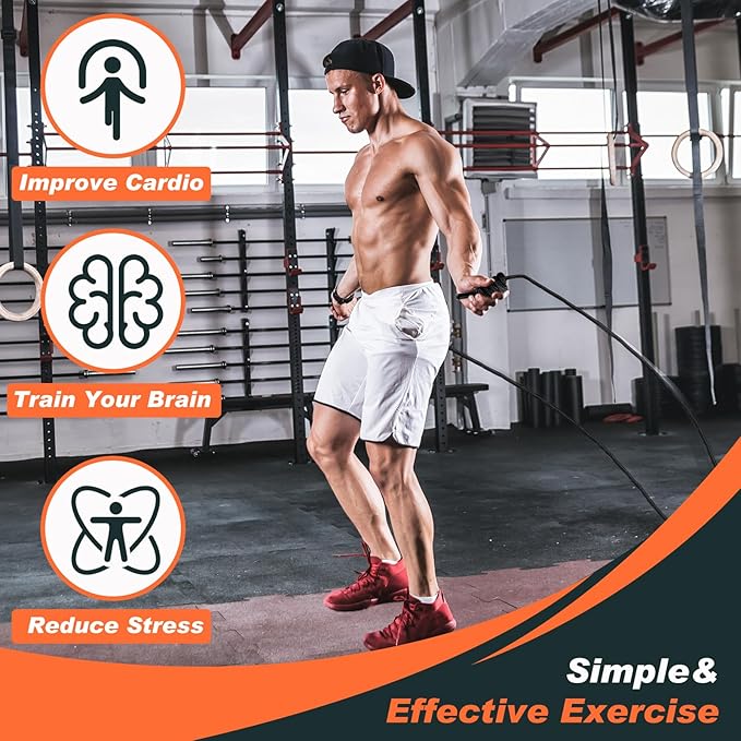 Lewtemi 2 Pcs Flow Rope for Fitness Double Woven Workout Rope Adjustable Length Flow Jump for Working out Men Women Training Exercise Gym Indoor Outdoor Beginner, 9 ft