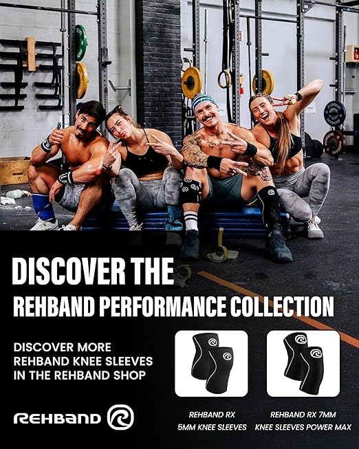 Rehband 7051 Classic 7mm V-Knee-Sleeve for Weightlifting, Competition Grade Powerlifting Knee Sleeve, Compression Sleeve for Crossfit, Squats, Gym, Colour:Blue - 1 Pair, Size:XX-Large