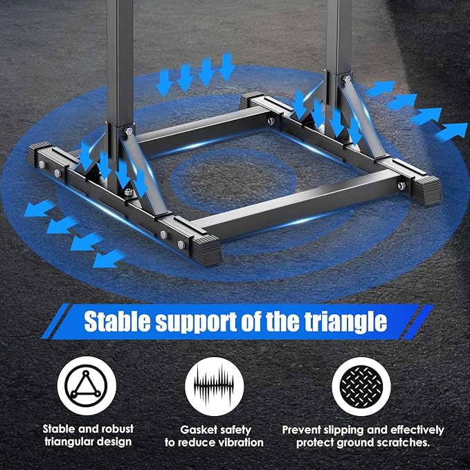 AFFLUENT Pull Up Bar Stand Free Standing Pull Up Bar Station 8 Adjustable Heights Power Tower for Home Gym Workout 330lbs Capacity