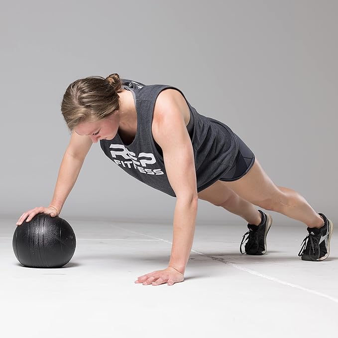 REP Weighted Slam Balls | 5 to 70 lb Options | Exercise and Fitness Balls for Strength Training, Soft Rubber Grip, Non-Bounce Medicine Ball | Cross Fit, Home Gym, Fitness, and Core Workouts | Black