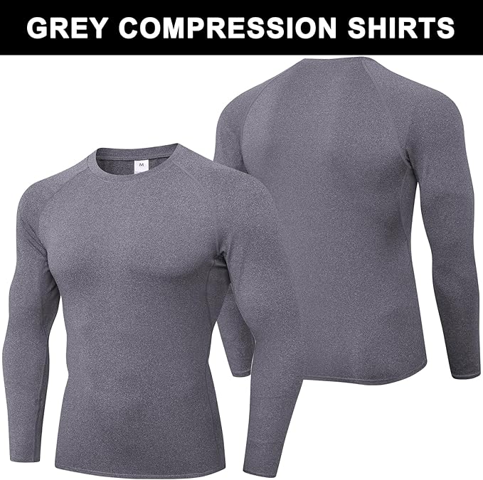 SPVISE 1 or 3 Pack Men's Compression Shirts Long Sleeve Workout Gym T-Shirt Running Top Cool Dry Sports Baselayer Undershirts