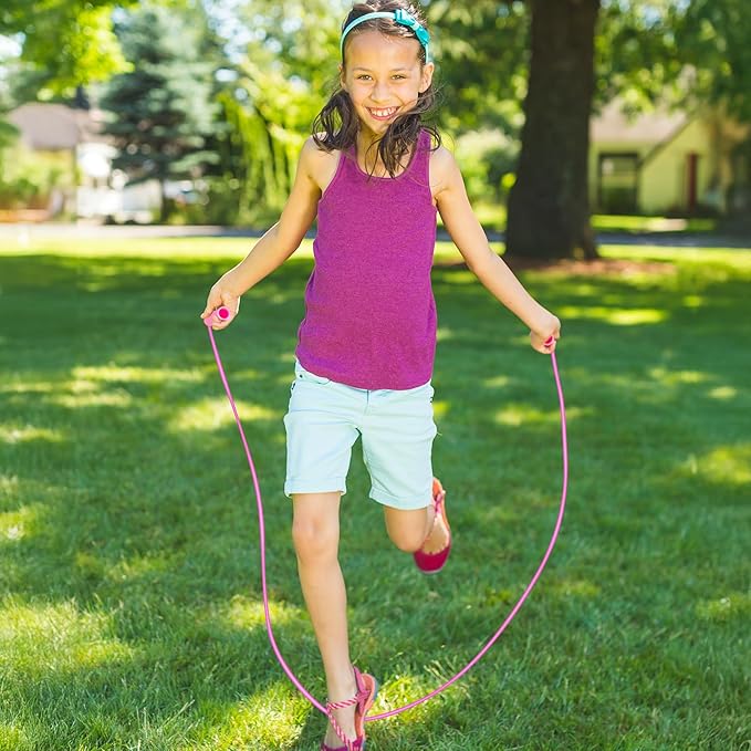 50 Pack Kids Jump Rope, Bright PVC Skipping Ropes for Children, 6.56FT Adjustable Length, Tangle-Free and Lightweight Jumping Ropes for Fitness Outdoor Play and Party Favors