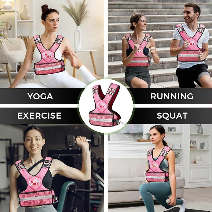 Adjustable Weighted Vest for Men Women, 4-10lb/12-18lb/20-32lb Vest with 6 Ironsand for Weights Running Workout and Training, Adjustable Body Weight Vest Exercise Set for Running, Walking