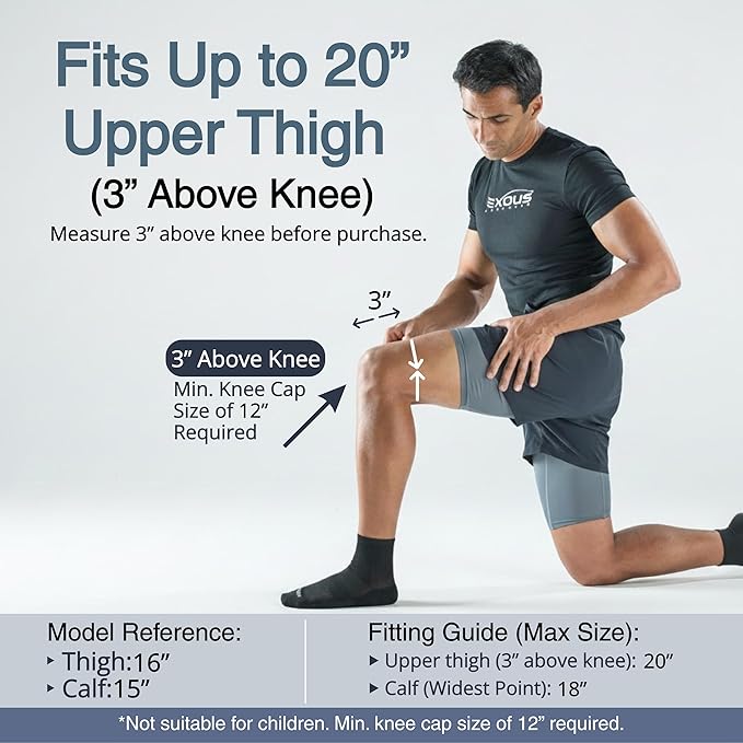 EXOUS BODYGEAR Knee Brace Meniscus Tear Support For Arthritis Acl, Mcl Pain Patented 4-way Adjustable Wraparound Strap Dual Side Stabilizer For Patella Stability Size [medium]