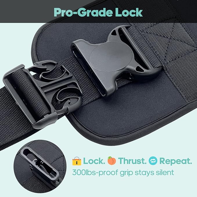 Hip-Thrust-Belt, Foldable Design, Slip-Resistant Padding, Supports 300 lbs, Ideal for Glutes Training with Dumbbells, Kettlebells & Plates, Great for Gym & Home Hip Thrust Workouts