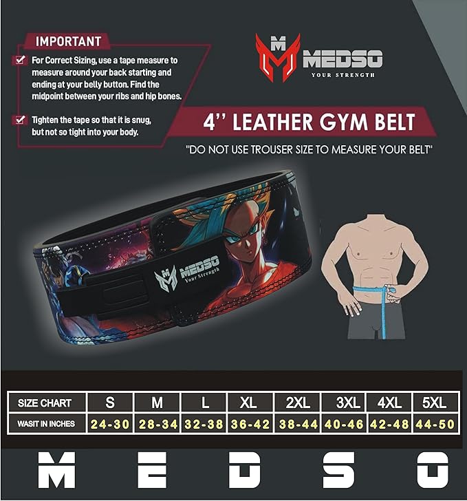 MEDSO Anime Weight Lifting Lever Belt, Lifting Blet for Squats,Deadlifts, Cross Training,Weightlifting, Bodybuilding for Perfect Back Support for Men Women