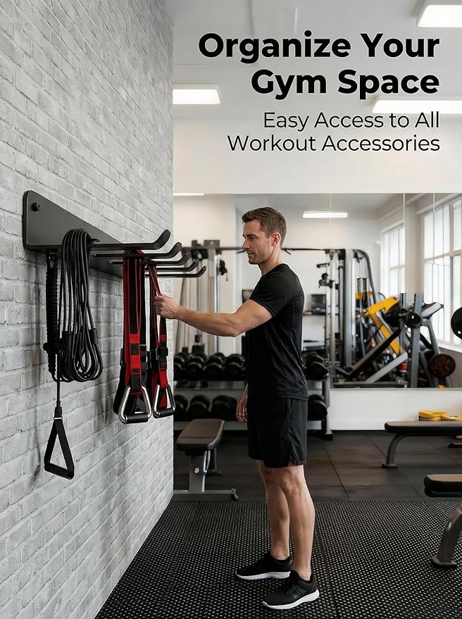 3MM Thickened Steel Wall Mount Baseball Bat Rack, Home Gym Storage Rack, 9 Prong Heavy-Duty Gym Equipment Storage Rack, Softball Bat Holder, Hanging Bat Rack Wall, Barbell Rack, Weight Room Organizer
