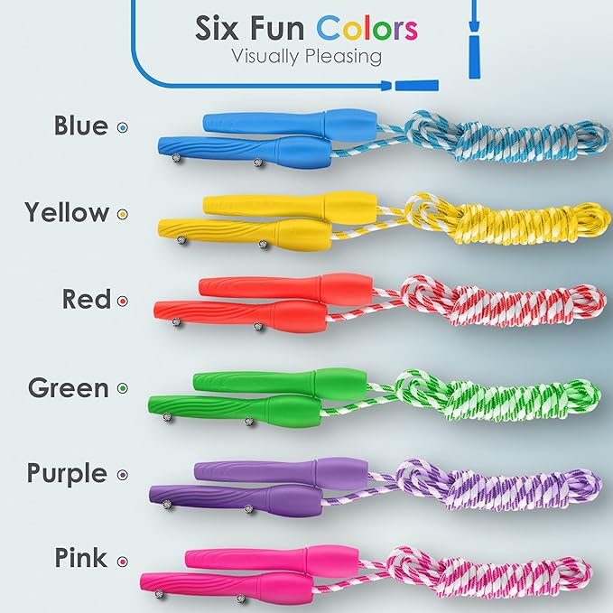 Ram Pro All Purpose Jump Rope Stripe Ropes With Plastic Handles for any Skill Level
