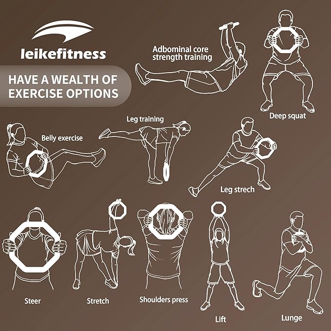 Leikefitness Weight Ring 2-in-1 Kettlebell & Dumbbell, cast iron+PVC coating, Yoga Exercise, Aerobics, Core Training, 4 in a set (0.33LB + 5.5LB + 7.5LB + 10LB)