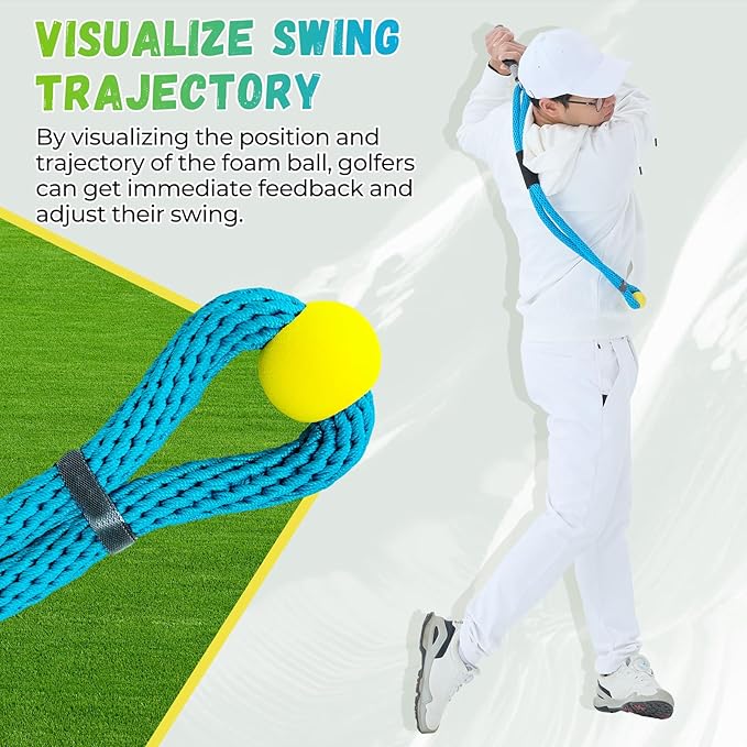 Golf Rope Swing Trainer, Professional Golf Swing Rope Training Aid to Improve Speed, Tempo, Rhythm, Flexibility and Strength, Golf Warm-Up Practice Equipment for Golfers of All Levels