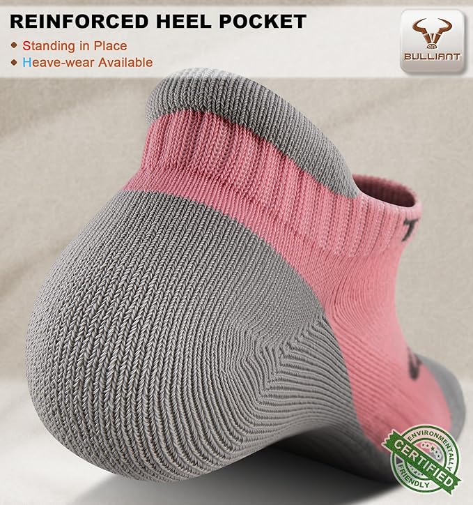 BULLIANT Men Running Socks,Active Ankle Socks No Show For Men With Cushioned Footbed Arch Support Breathable Wicking