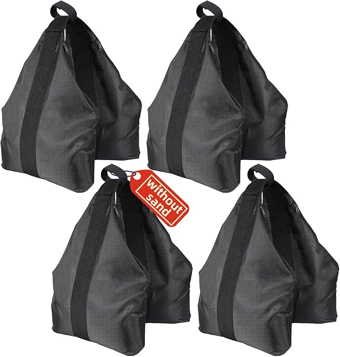 Canopy Weights Sandbags Set of 4，Extra Large Heavy-Duty 1680D Pop Up Tent Sand Bags for Instant Outdoor Sun Shelter Canopy，Patio Umbrella（Without Sand）