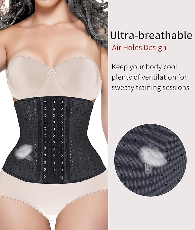 YIANNA Women's Underbust Latex Sport Girdle Waist Trainer Corsets Hourglass Body Shaper