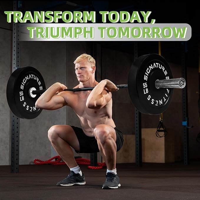 Fitvids Olympic Bumper Plates Set, 2" Weight Plates for Strength Training & Weightlifting, Paris or Set or Set with Barbell, Multiple Options