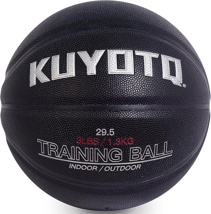 KUYOTQ 3LBS/3.3LBS/2.2LBS Weighted Heavy Training Basketball 29.5/28.5" in and Outdoor Improving Handling Dribbling Passing Rebounding Skill Composite Size 7/6 Weighted Training Basketball Equipment