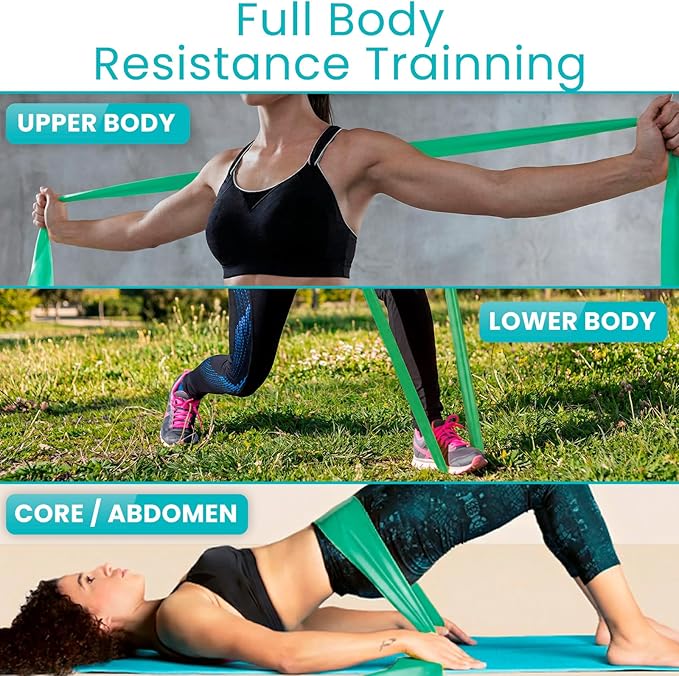Vive Professional Resistance Bands - 25 Yard Non-Latex Roll for Physical Therapy, Lower and Upper Body Exercise Workout - Straight Elastic for Strength Training, Rehabilitation, Women, Men