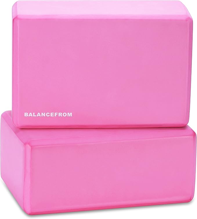 Fitvids GoYoga, Set of 2 High Density Yoga Blocks, 9"x6"x4" Each