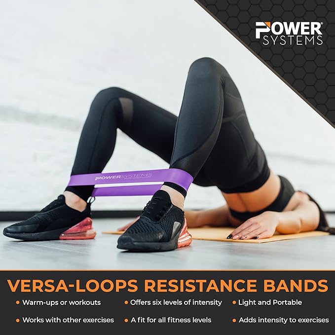 Power Systems Mini Versa Loop – 9" Commercial Grade Exercise Resistance Band for Working Out, Elastic Band for Physical Therapy, Strength, Fitness Training at Home or Gym