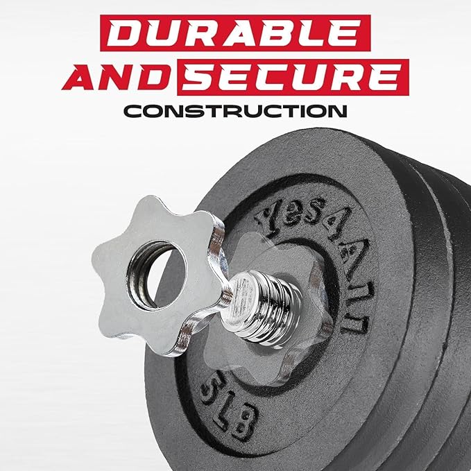 Yes4All Old School Adjustable Dumbbell Set with Weight Plates, Star Lock Collars/Connector, 40lbs to 200lbs Adjustable Weight Plates Set