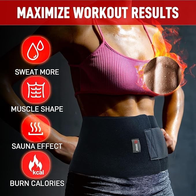 ZOYER Waist Trainer for Women Lower Belly Fat, Sweat Band for Stomach Weight Loss, Sweat More, Increase Core Stability
