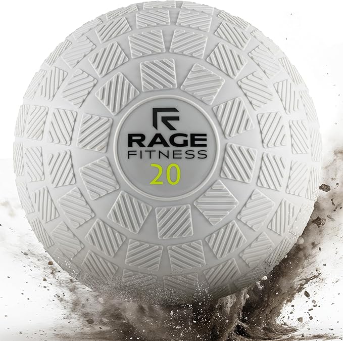 Rage Fitness Slam Ball,10, 15, 20lb Medicine Balls, Tread Texture For Firm Grip, Full Body Workout Dynamic Weighted Balls for Exercise, Smash Balls for Strength, Conditioning, Cardio and Core Workouts