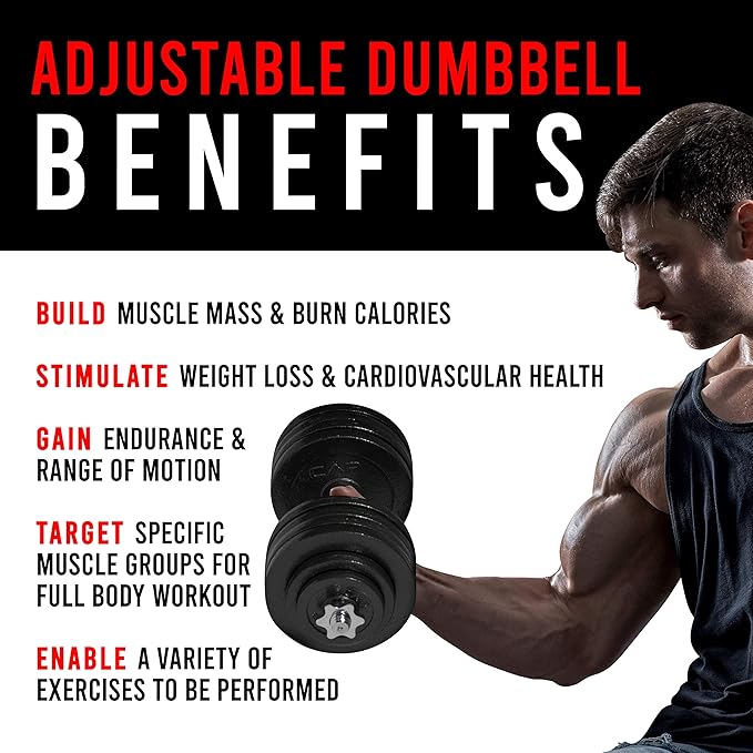 Cap Barbell Adjustable Dumbbell Weight Set | Multiple Options