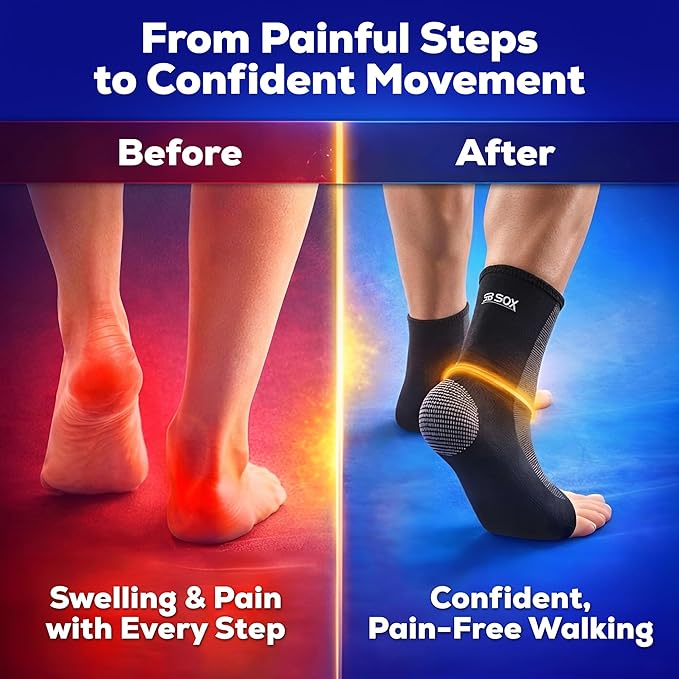 SB SOX Ankle Compression Sleeve for Men and Women (1 Pair) - Ankle Brace Support Stabilizer for Sprained Ankle, Achilles Tendonitis, Sports