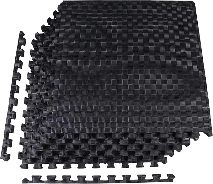 Elevon Puzzle Exercise Gym Flooring Mat, EVA Interlocking Foam Tiles Workout Mat for Home Gym, Fitness Equipment, MMA, Gymnastics, Shock-Absorbing Exercise Mat, Multi-Color