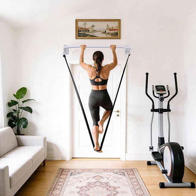 Wall Mounted Pull Up Bar Doorway, Heavy Duty Strength Training Pull-Up & Chin Up Bars for Doorframe, Support Beam or Joist Mount Thick Metal Sturdy Construction Support 500 lbs
