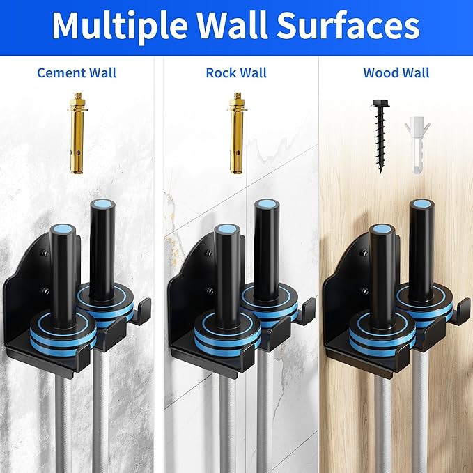 Olympic Barbell Wall Rack Holder - Heavy Duty 66lbs Weight Storage Mount with EVA Pads
