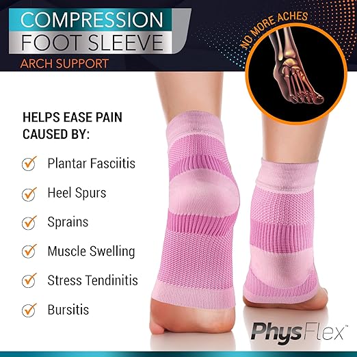 Ankle Brace for Women & Men - Compression Socks 20-30mmHg, Achilles Tendonitis, Plantar Fasciitis Relief, Sprained Ankle, Heel Spurs, Foot Swelling & Fatigue, Arch Support (1 Pair)