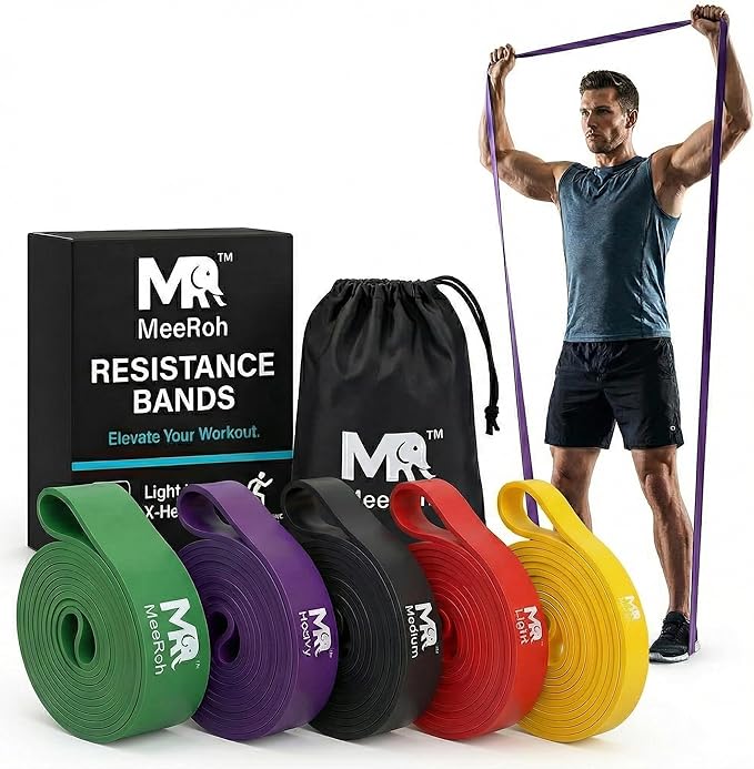 MeeRoh Pull Up Assist Band – Heavy Duty Resistance Band for Pull Ups – Premium Calisthenics Equipment for Home Gym – Assisted Pull Up Bands for Strength Training, Mobility & Pullup Bar Doorway Use