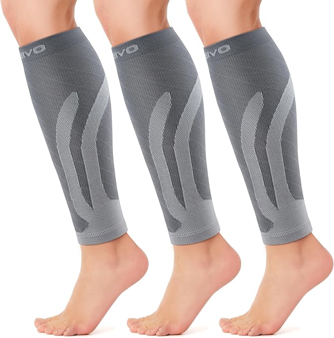 CAMBIVO 3-Pair Calf Compression Sleeves for Men & Women – Footless Socks for Shin Splints & Leg Pain Relief, 1 Pair Available