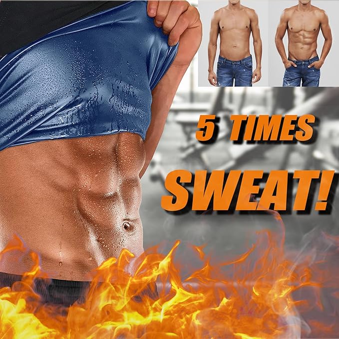 Sauna Vest for Men Waist Trainer, Sleeveless Mens Sweat Sauna Suit Shirt Compression Tank Top