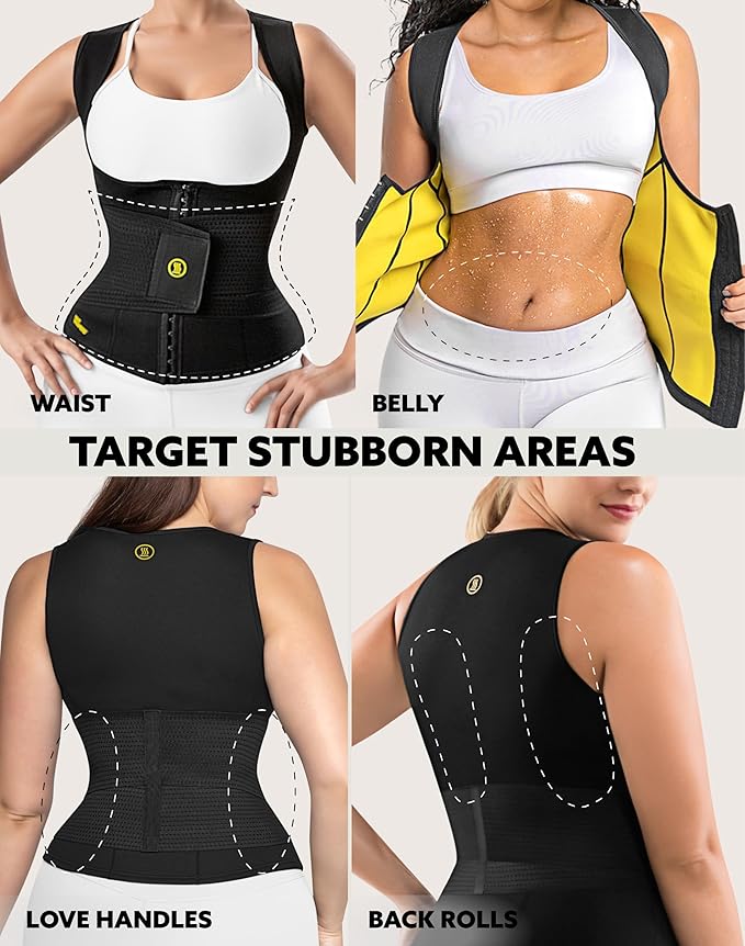 HOT SHAPERS Cami Waist Cincher & Waist Trainer – Hourglass Essentials Neoprene Sweat Vest for Body Sculpting & Core Support
