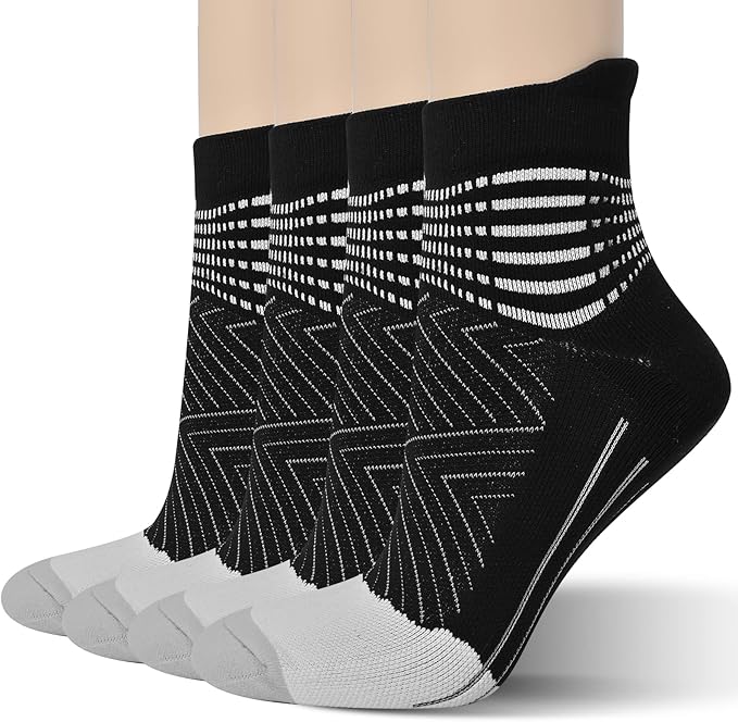 IRAMY Compression Ankle Support Socks Women - Wicking, Cushioned Athletic, Plantar Fasciitis Relief 2/3/6 Pairs