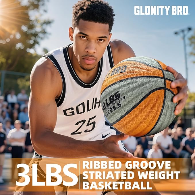 Weighted Basketball Non-Slip 28.5"/29.5", 2.2LBS/3LBS, Outdoor/Indoor Heavy Training Ball, Used to Increase Strength