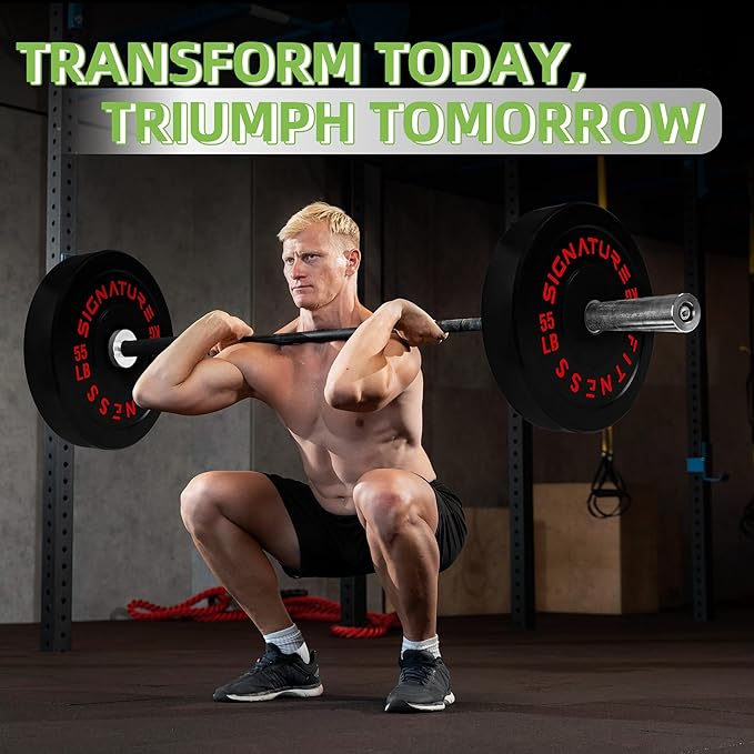 Fitvids Olympic Bumper Plates Set, 2" Weight Plates for Strength Training & Weightlifting, Paris or Set or Set with Barbell, Multiple Options