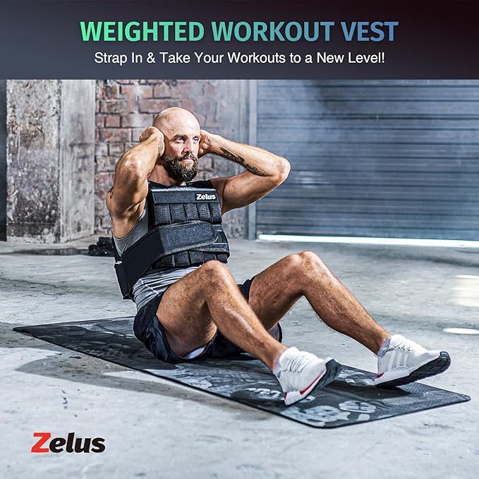 ZELUS Weighted Vest, 20lb/23lb/30lb/45lb/60lb Vest Adjustable Weights for Exercise, Weight Vest for Men, Workout Vest for Home Workouts Cardio Strength Training Weight Loss