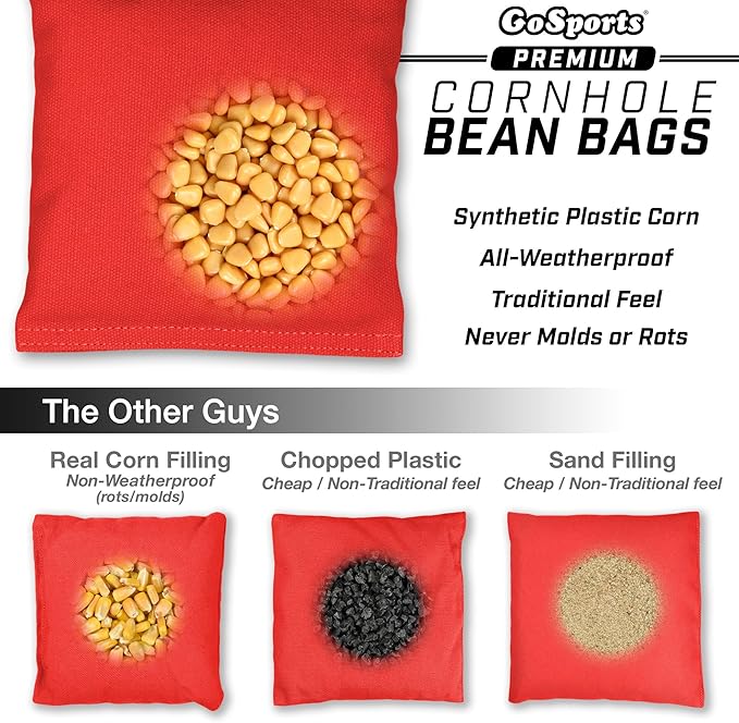 GoSports Cornhole Bean Bags Set of 4-16 Colors Available - Regulation All Weather, Mix and Match