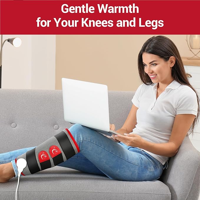 Comfytemp Leg Heating Pad, FSA Eligible Items Only List Wearable Heat Pad for Leg and Calf, HSA Electric Heat Wrap for Knee/Arm/Hamstring Soothing Warmth, Birthday Gifts for Women Wife Mom Her (S/M)