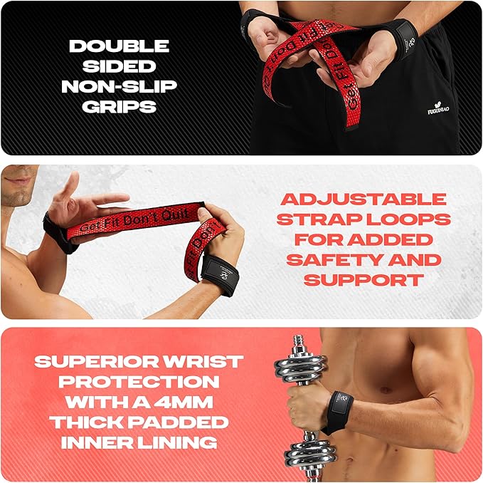 Special Essentials 2 Pack of Wrist Straps for Weightlifting - Two-Sided Anti Slip Silicone Grip & Padded Neoprene - Durable Gym Lifting Straps for Men and Women for Bodybuilding & Powerlifting